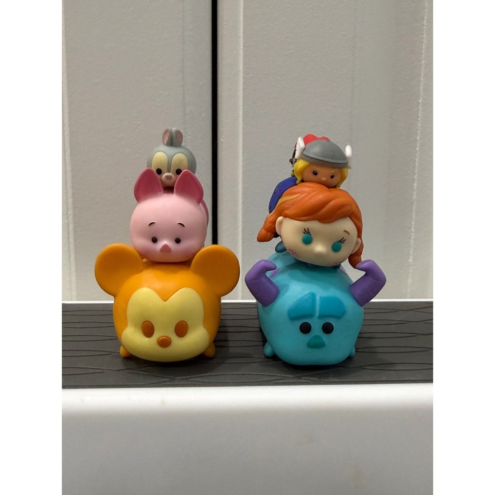 Tsum Tsum Vinyl Lot of 6 Anna Mickey Sully Piglet Thumper Thor Mini Small